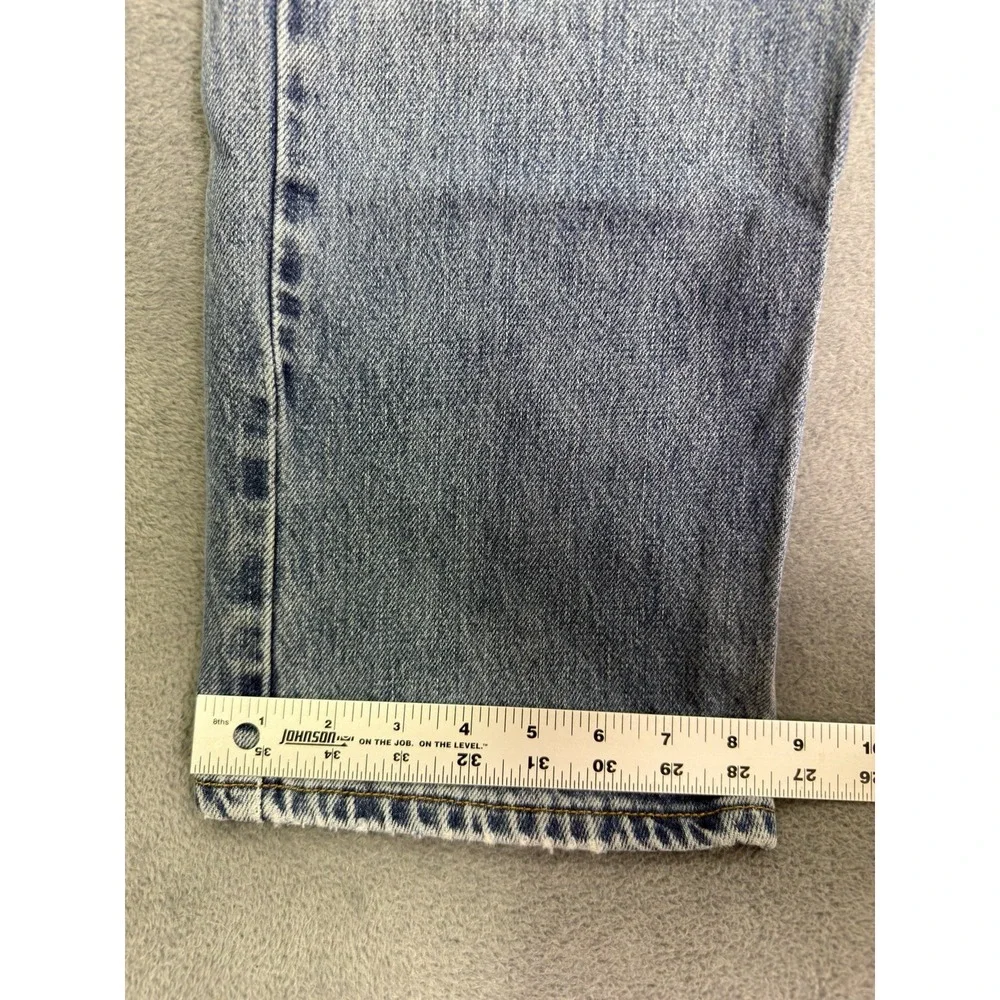 Levis 505 Jeans Mens 36x32 Blue Light Wash Denim‎ Straight Mid Rise Workwear